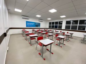 Sala de aula de colégio municipal em Duque de Caxias